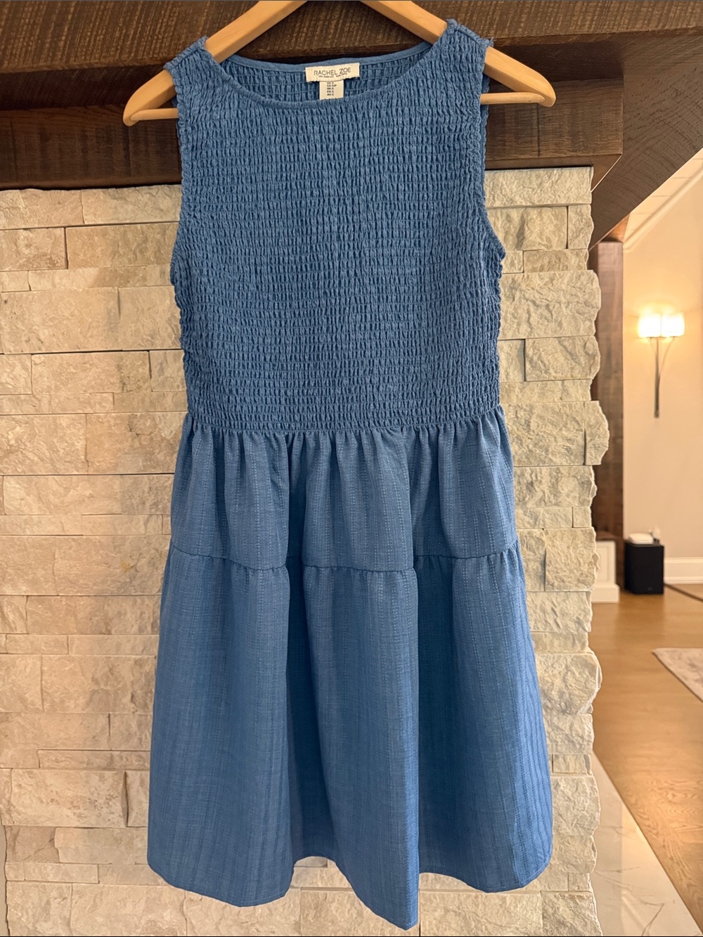 Rachel Zoe Blue Smocked Tiered Sundress. Size S